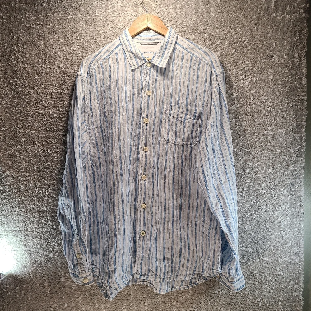 Tommy Bahama Blue and White Casual Shirt